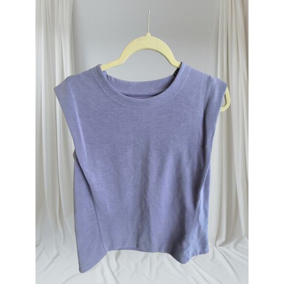 Athleta Seasoft Activewear Tank Top M Lavender Silky Soft Sweatshirt Stylish - Picture 5 of 9
